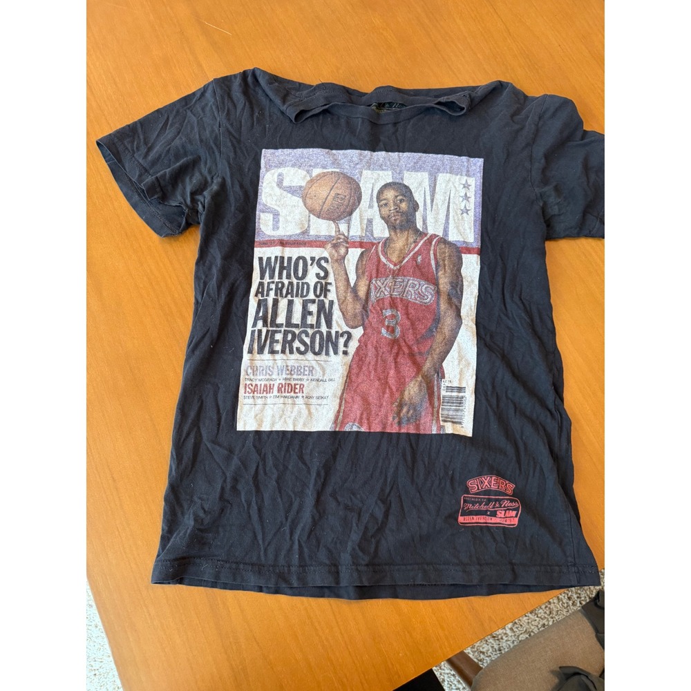Vintage Mitchell & Ness Allen Iverson Slam Magazine T Shirt Philadelphia Sixers